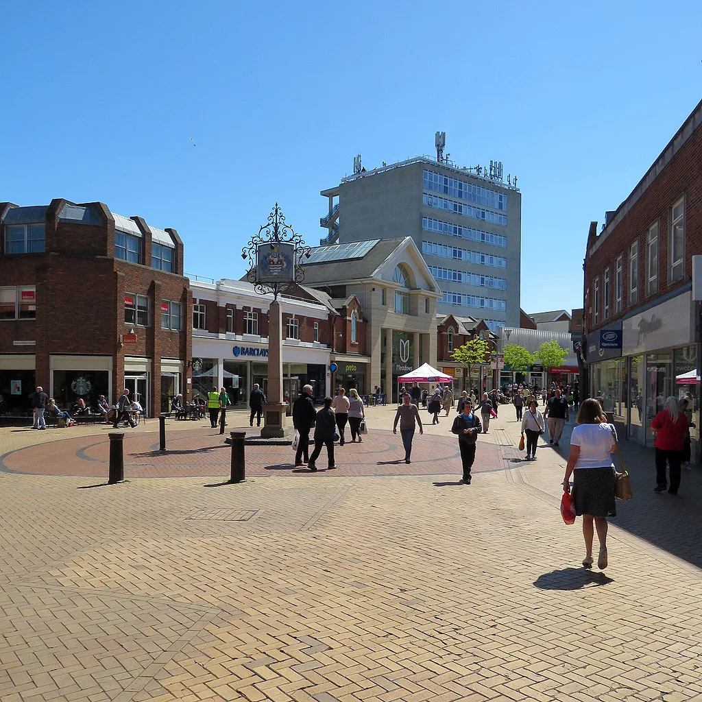 Chelmsford High Street looking towards The Meadows, the centre of the switch-on day and the site of the 24-stall Christmas market in 2025