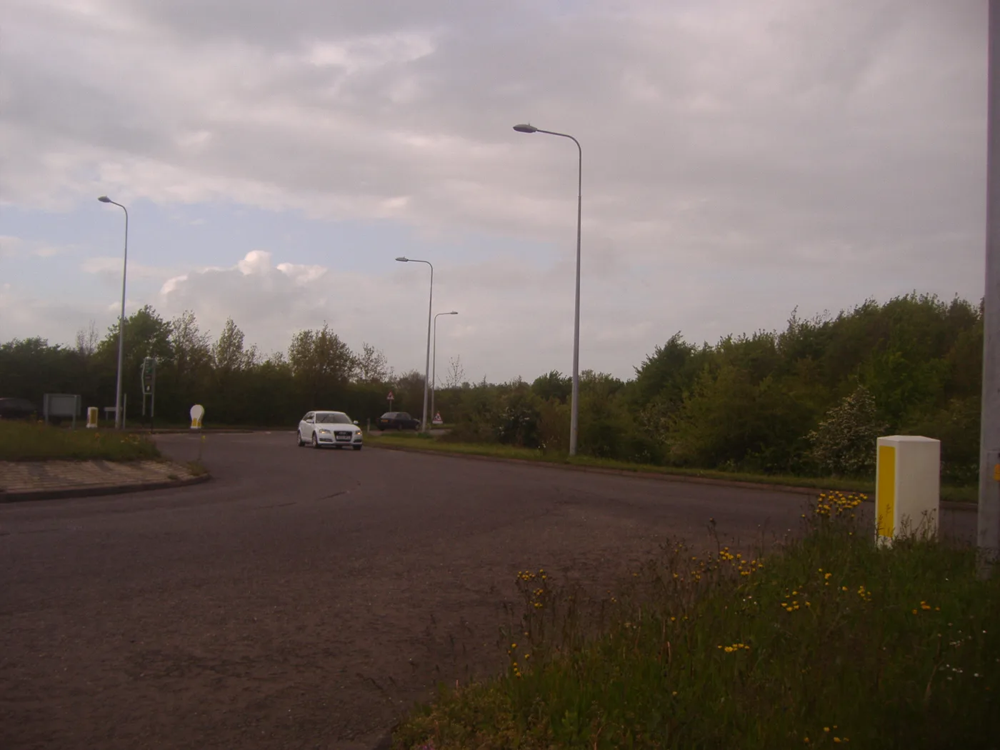 A roundabout at the end of Essex Regiment Way, Little Waltham, in an earlier photograph. The new distributor road will run east from the Wheelers Hill roundabout on this route