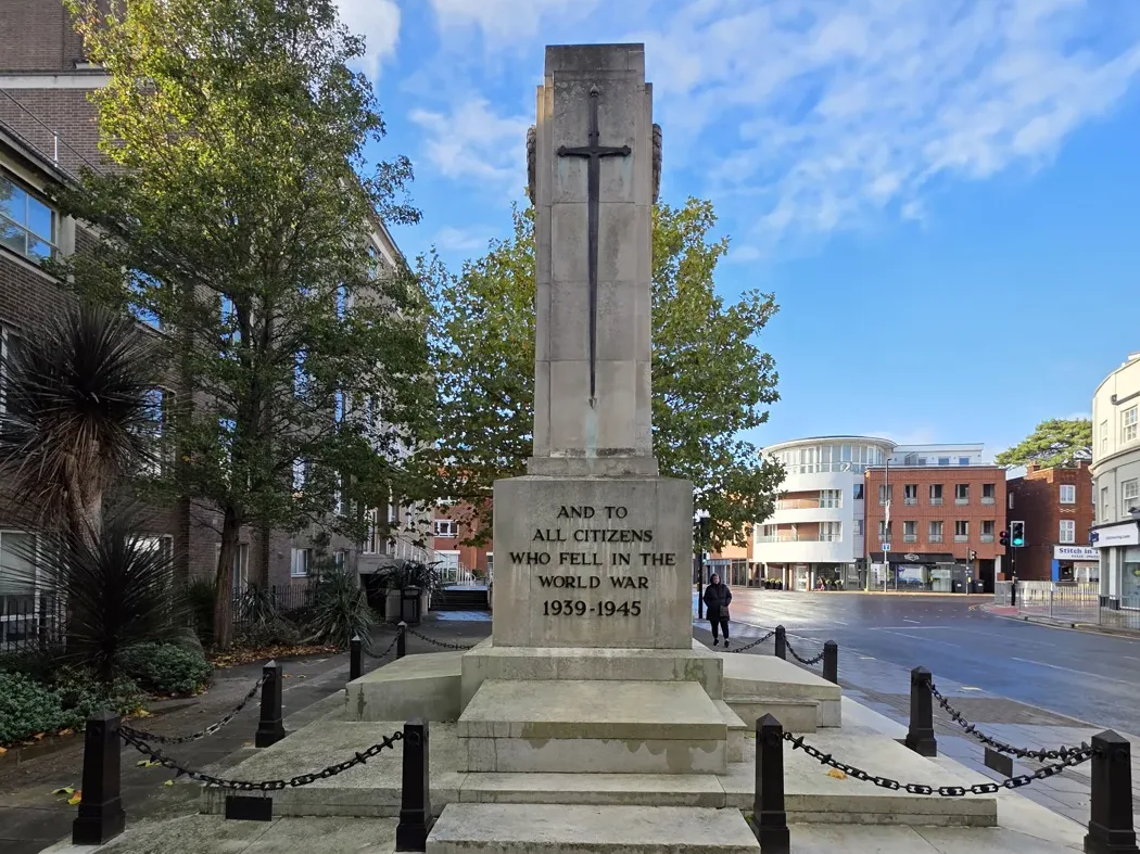 Chelmsford War Memorial on Duke Street, where the city's Remembrance Sunday service is held
